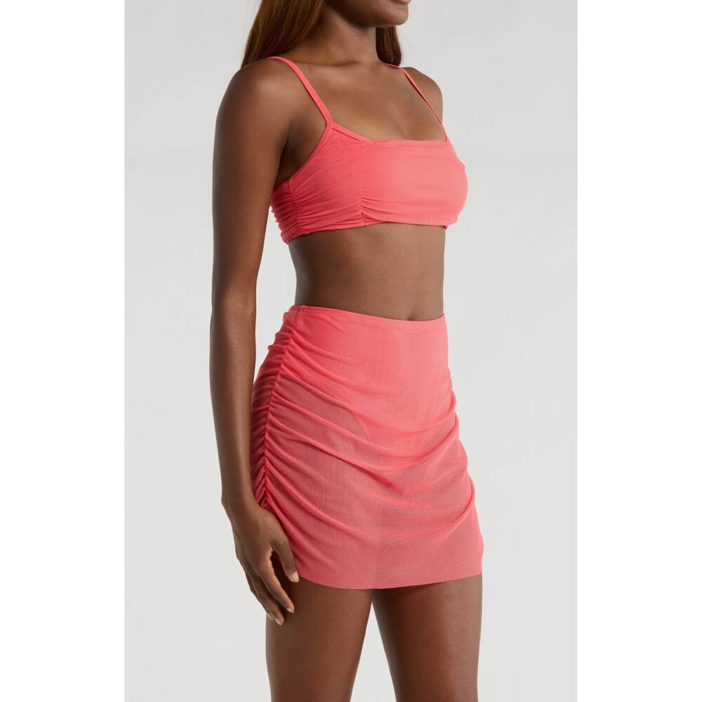 Hutch Tawnie Skirted Bikini Bottoms S NWOT Pink Coral Swim Modest Travel Resort - Picture 2 of 6